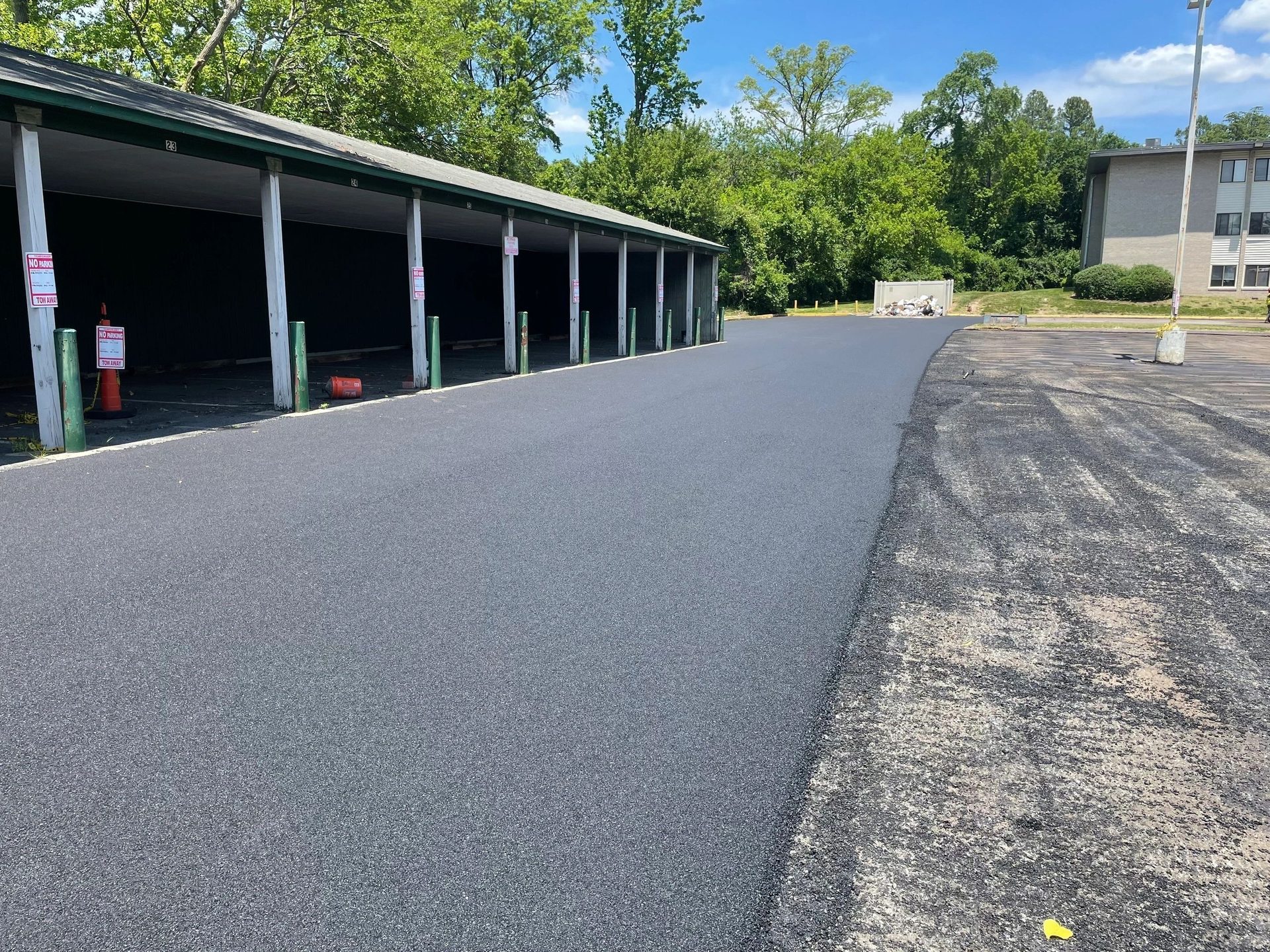 Commercial asphalt parking surface